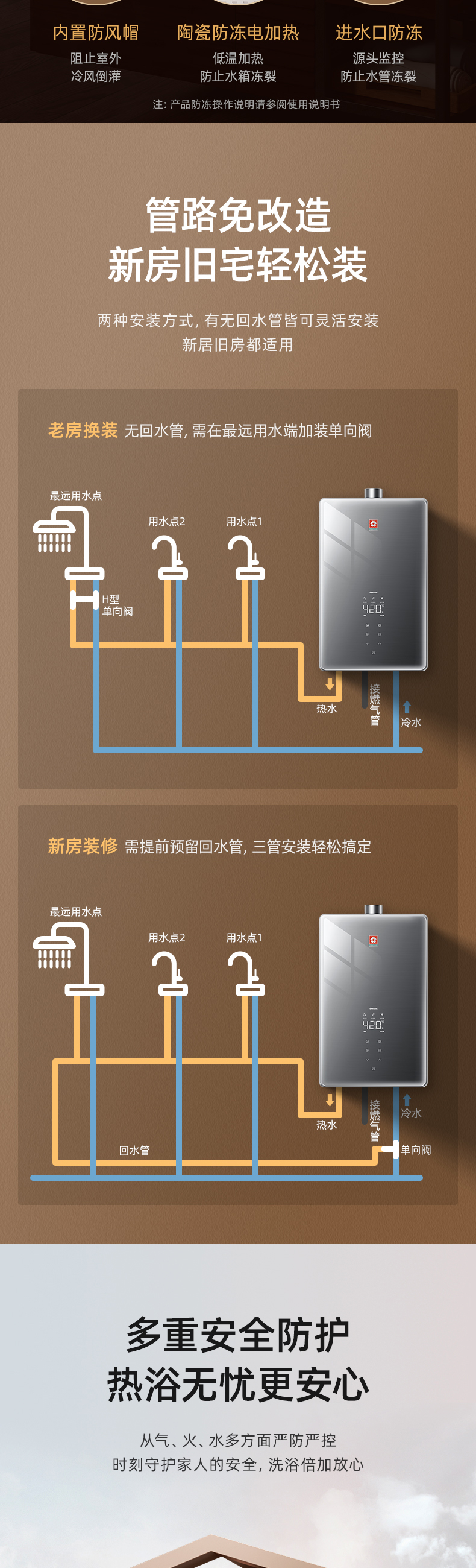 樱花燃气热水器 - 零冷水